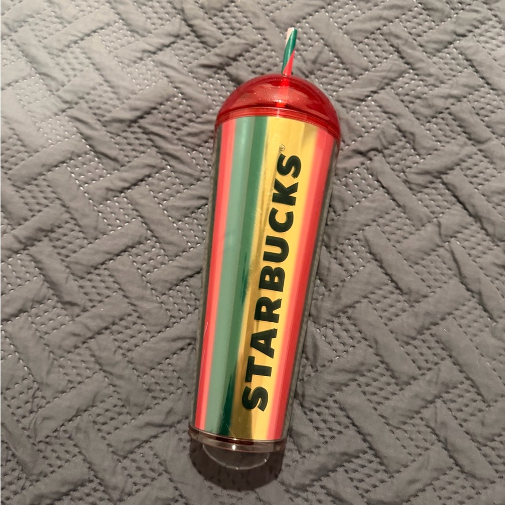 Starbucks Multicolor Tumbler with Red Lid